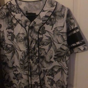 Floral button up jersey